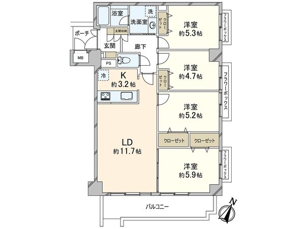 アーバングリーン本山 間取図(平面図) 間取図(平面図)