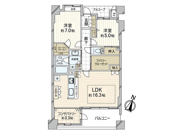 ワコーレ御影中町 間取図(平面図)