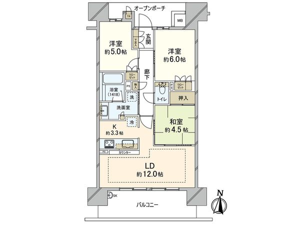 Brilliaレジデンス六甲アイランド 間取図(平面図)