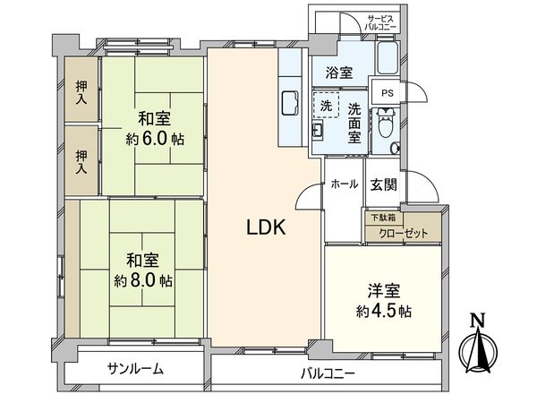 山御影マンション C棟 間取図(平面図)