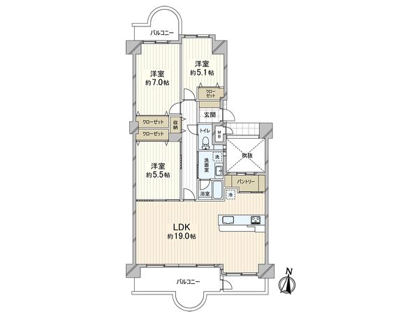 RICウエストコート5番街 2番館 間取図(平面図)