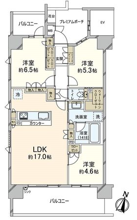 ジークレフ御影パークグレイス 間取図(平面図)