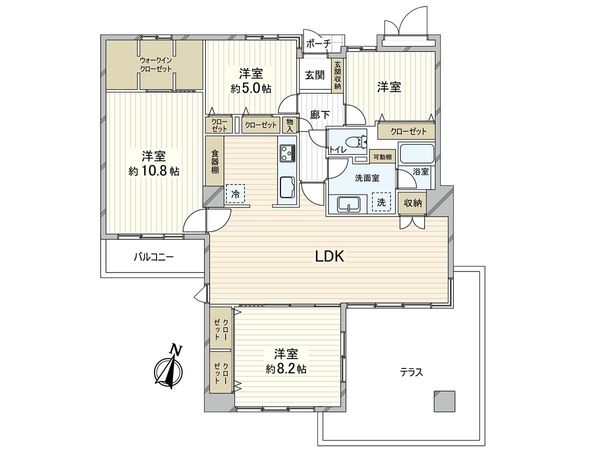 RICイーストコート五番街壱四壱号棟 間取図(平面図)
