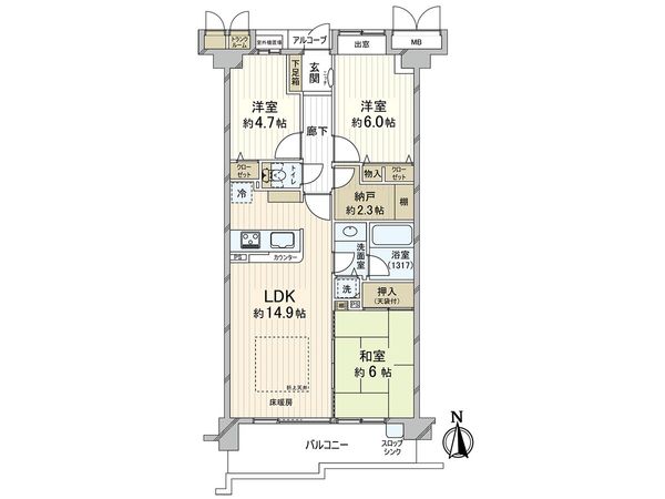 ルネ芦屋川ロザリウム 間取図(平面図) ルネ芦屋川ロザリウム 間取図(平面図)
