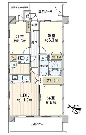 ライオンズガーデン魚崎壱番館 間取図(平面図) ライオンズガーデン魚崎壱番館 間取図(平面図)