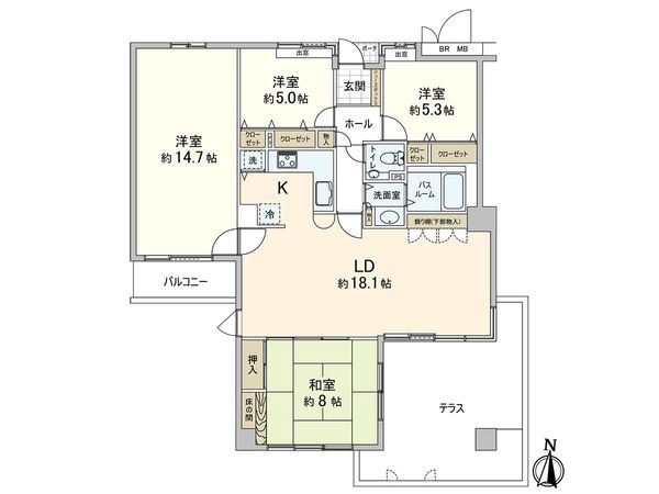 RICイーストコート五番街壱四壱号棟 間取図(平面図) RICイーストコート五番街壱四壱号棟 間取図(平面図)