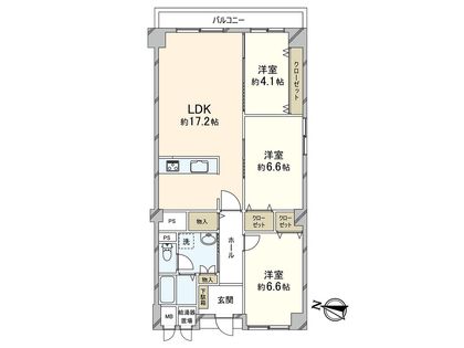 ルネ住吉川 間取図(平面図)