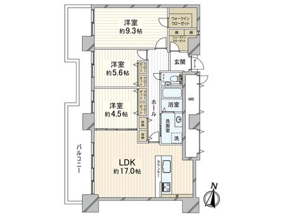 RICイーストコート3番街 間取図(平面図)
