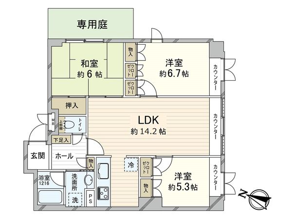 グラン・フェルティ東灘住吉川 間取図(平面図) グラン・フェルティ東灘住吉川 間取図(平面図)
