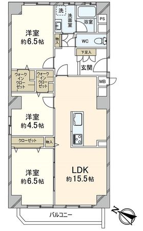 サンハイツ甲南 間取図(平面図) サンハイツ甲南 間取図(平面図)