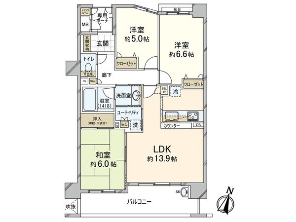 クレアガーデン甲南山手 間取図(平面図) クレアガーデン甲南山手 間取図(平面図)