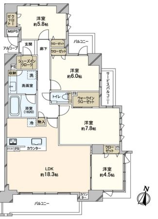 ワコーレ御影1丁目 間取図(平面図) ワコーレ御影1丁目 間取図(平面図)