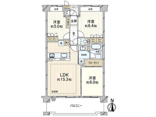 住吉山手コモンズ D棟 間取図(平面図) 住吉山手コモンズ D棟 間取図(平面図)