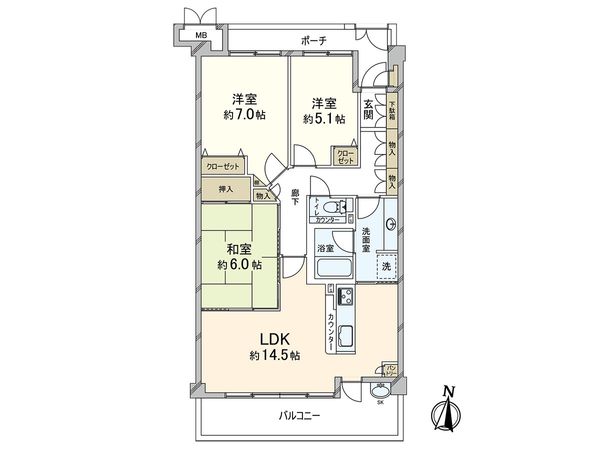レジオン東灘公園通り 間取図(平面図)