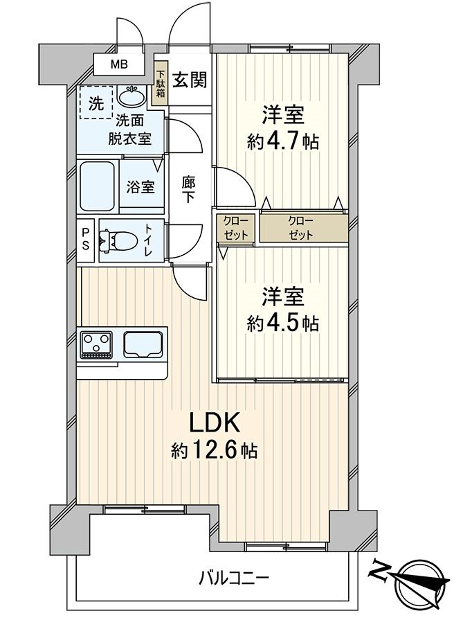 カサベラ甲南 間取図(平面図) 間取図(平面図)