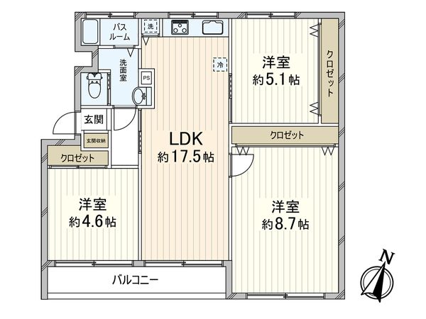 山御影マンション 間取図(平面図)