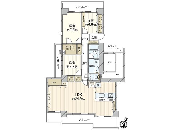 RICイーストコート7番街 4番館 間取図(平面図) RICイーストコート7番街 4番館 間取図(平面図)
