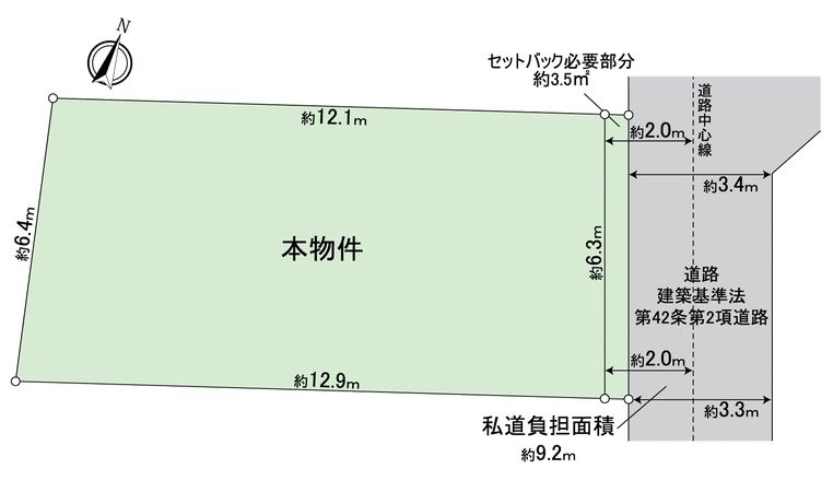 深田町3丁目 土地 区画図