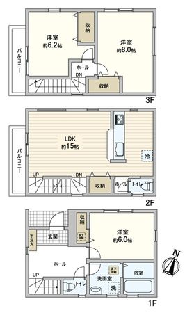 神ノ木通3丁目 間取図(平面図) 神ノ木通3丁目 間取図(平面図)