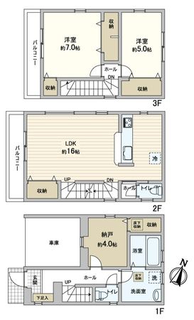 神ノ木通3丁目 2号棟 間取図(平面図) 神ノ木通3丁目 2号棟 間取図(平面図)