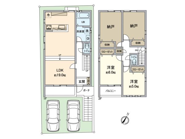上野通3丁目 戸建て 間取図(平面図) 上野通3丁目 戸建て 間取図(平面図)