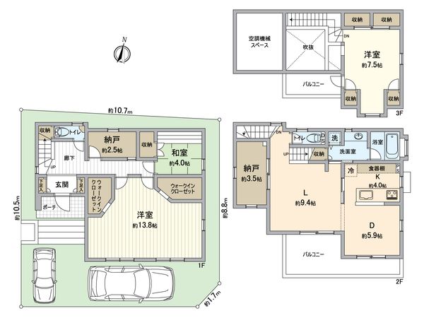 灘区六甲台町 戸建 間取図(平面図) 間取図(平面図)