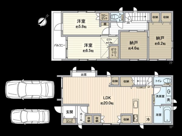 上野通5丁目 新築戸建 間取図(平面図)