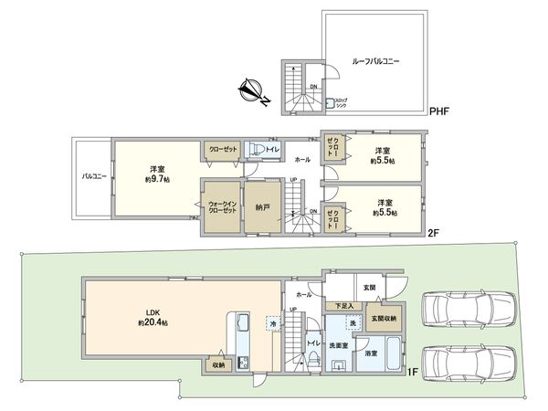 鶴甲2丁目 新築戸建 間取図(平面図)