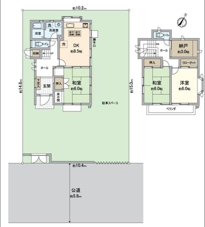 泉通5丁目 戸建 間取図(平面図)