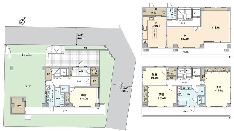 五毛通4丁目 戸建 間取図(平面図) 五毛通4丁目 戸建 間取図(平面図)