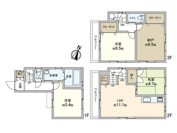 神ノ木通2丁目 戸建 間取図(平面図) 神ノ木通2丁目 戸建 間取図(平面図)