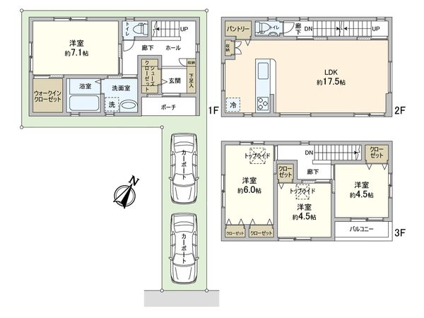 新築戸建 篠原南町4丁目 間取図(平面図) 新築戸建 篠原南町4丁目 間取図(平面図)