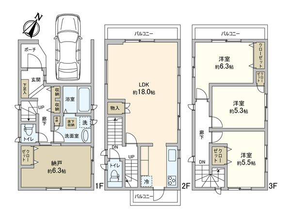 新築戸建 天城通6丁目 間取図(平面図) 新築戸建 天城通6丁目 間取図(平面図)