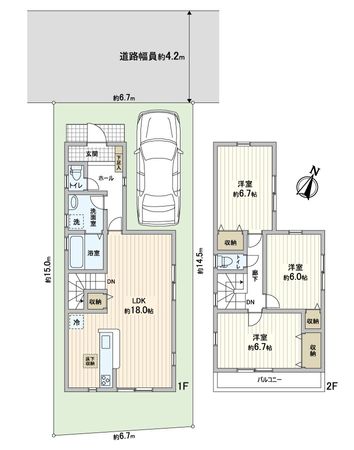 青谷町4丁目新築一戸建 間取図(平面図) 青谷町4丁目新築一戸建 間取図(平面図)