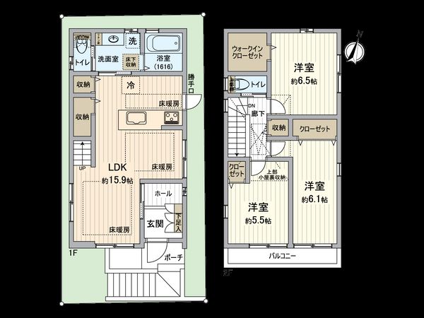 灘区楠丘町五丁目 新築戸建て 間取図(平面図) 灘区楠丘町五丁目 新築戸建て 間取図(平面図)