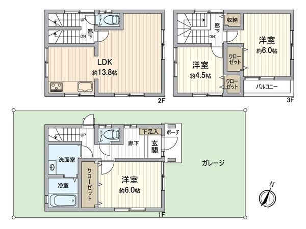 灘区記田町4丁目 戸建て 間取図(平面図) 間取図(平面図)