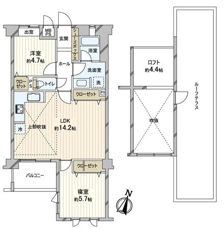 パレ六甲篠原 間取図(平面図) 間取図(平面図)
