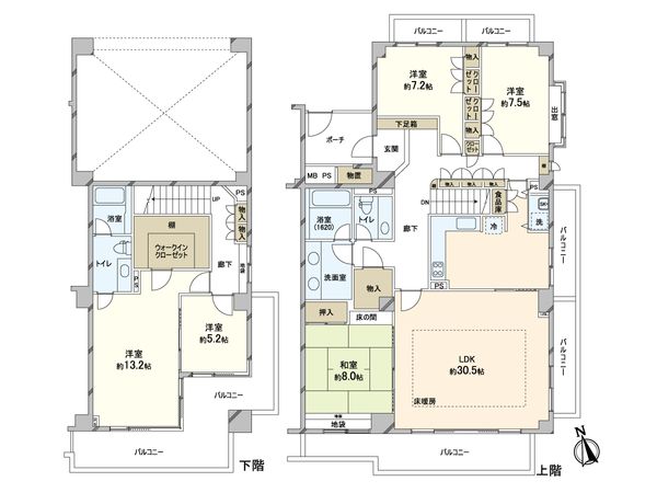 六甲山手グランドヒルズ 間取図(平面図)