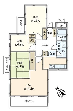 六甲パーク・ハイム 間取図(平面図) 六甲パーク・ハイム 間取図(平面図)