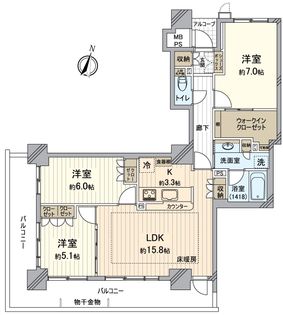 ワコーレ神戸灘タワー 間取図(平面図)
