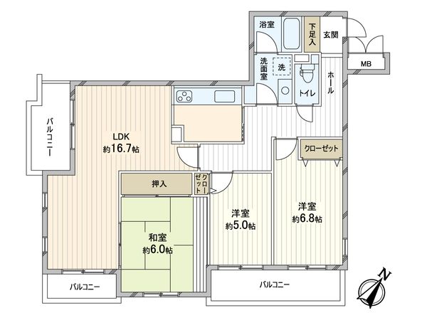 六甲パークハイム 間取図(平面図)