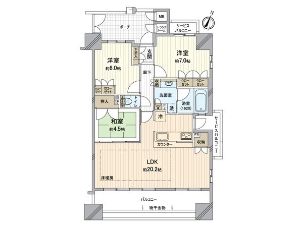 グラン・ブルー王子公園 間取図(平面図) グラン・ブルー王子公園 間取図(平面図)