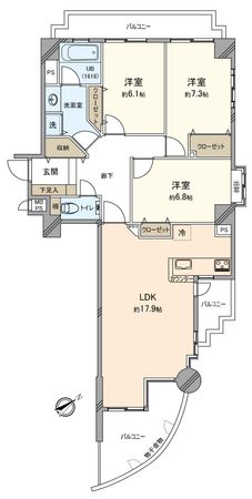 ライオンズマンション篠原北町 間取図(平面図)