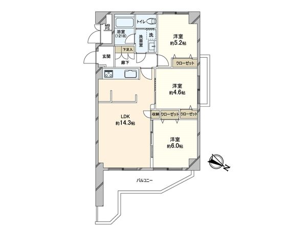 コスモハイツ六甲道 間取図(平面図) コスモハイツ六甲道 間取図(平面図)