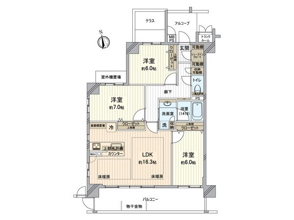 ワコーレザ・六甲プレミアム 間取図(平面図)