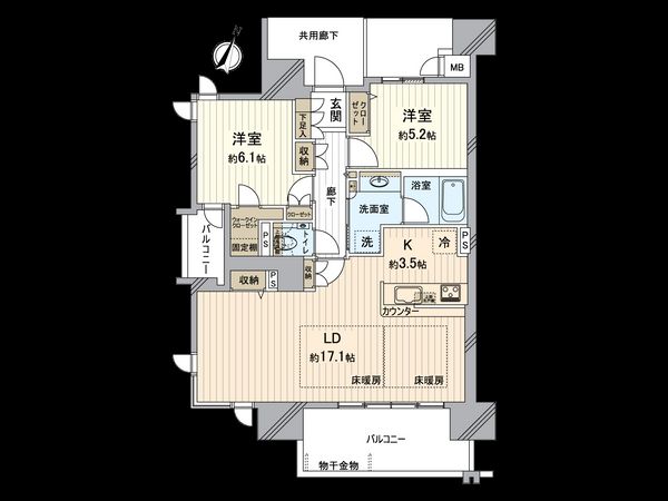 プレミスト六甲道 間取図(平面図) プレミスト六甲道 間取図(平面図)