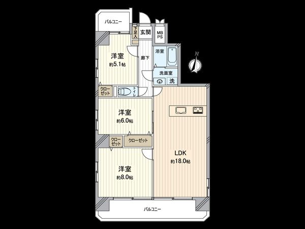 ライオンズマンション六甲口 間取図(平面図) ライオンズマンション六甲口 間取図(平面図)