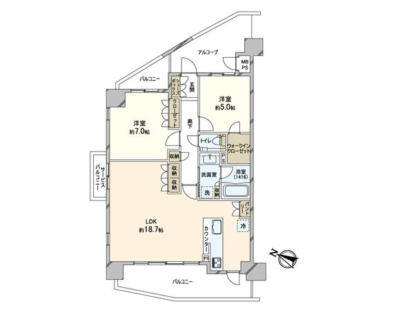 ワコーレ王子公園アクロススクエア 間取図(平面図)