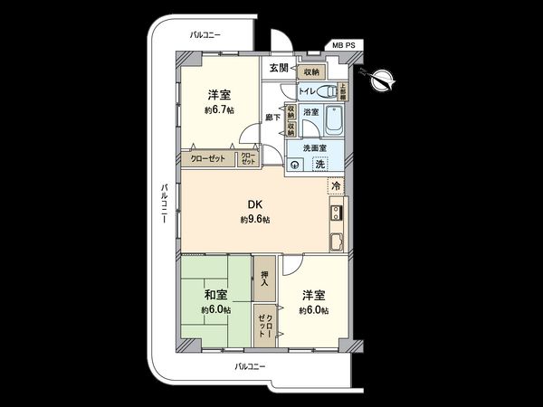 サンハイツ灘 間取図(平面図) サンハイツ灘 間取図(平面図)