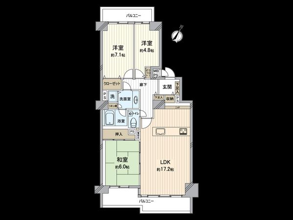 六甲グランドヒルズ参号館 間取図(平面図) 六甲グランドヒルズ参号館 間取図(平面図)